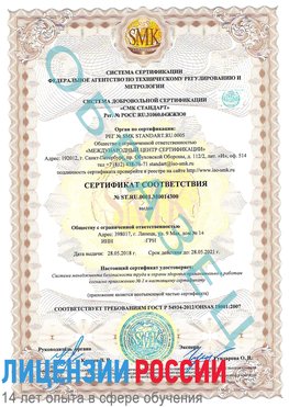 Образец сертификата соответствия Мышкин Сертификат OHSAS 18001